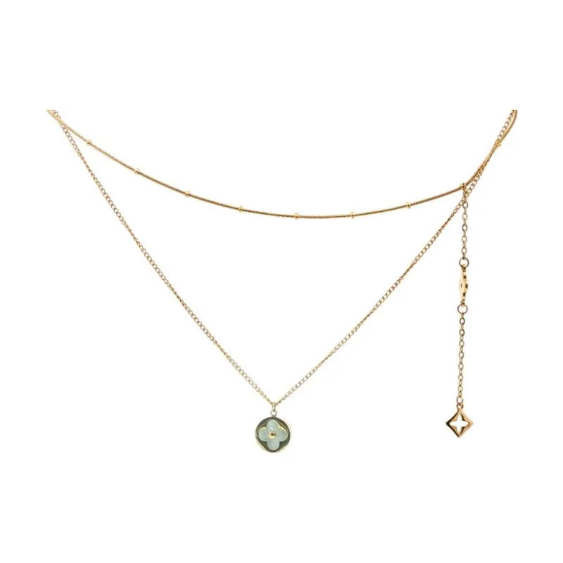 L&V - Club w Pendant 2 Diff Chains Necklace
