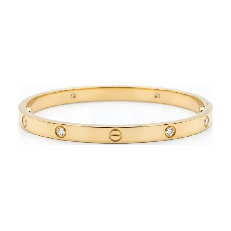 CAR Love Alternate Stone Bangle Thin 4mm