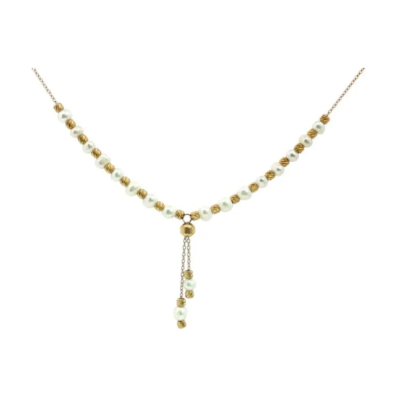 Alt Pearls & Graved Beads Necklace