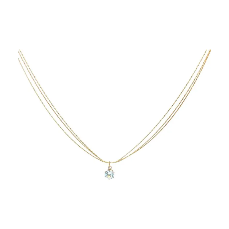 Stud w 3 Chains Necklace