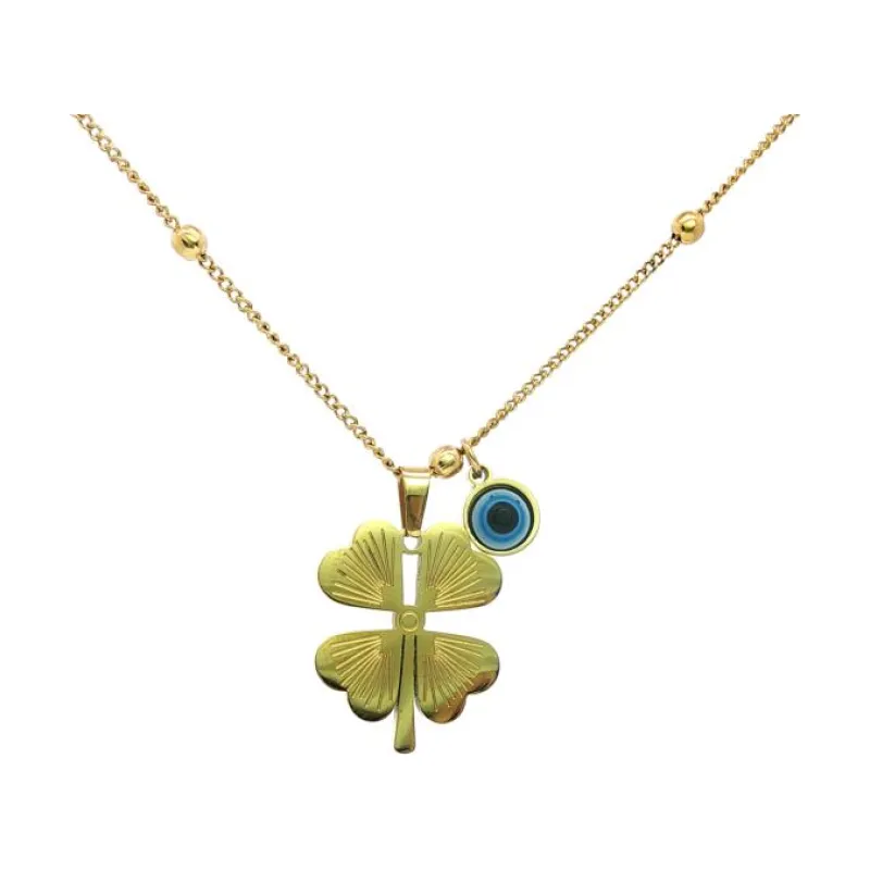 Flower w Small Eye Necklace 2