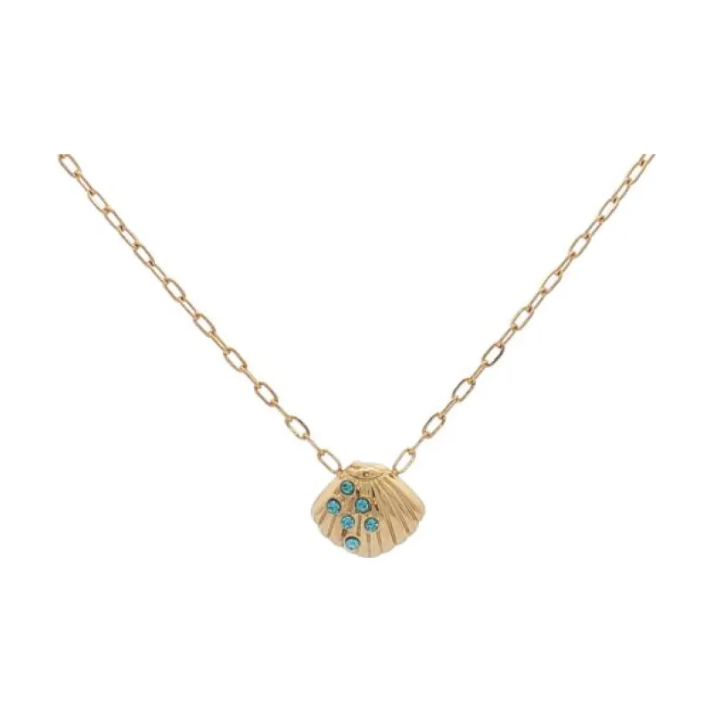 Six Stone Shell Pendant Choker