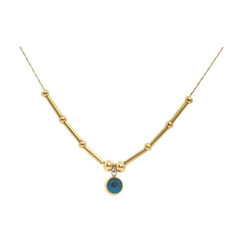 Deep Blue Eyes w Sticks Necklace