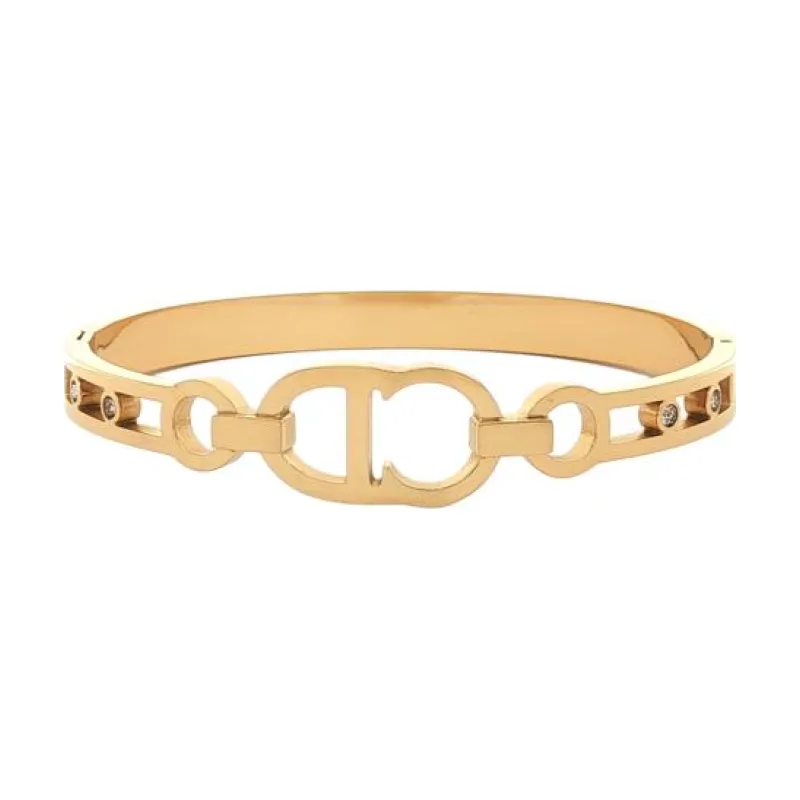 C&D Hollow D with Studs Bangle