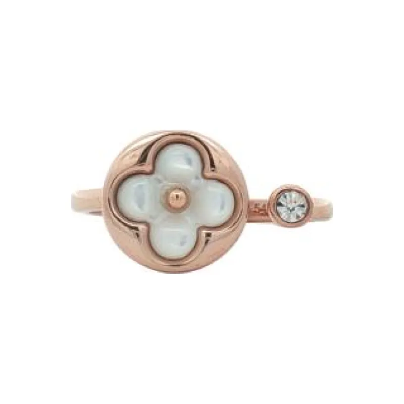 L&V - Circle Flower w Stud Open Ring