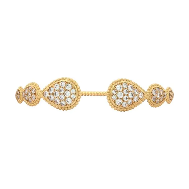 BO 6 Full Stone Teardrops Open Bangle