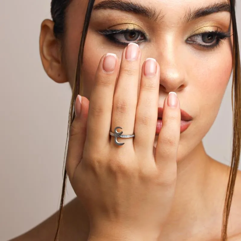 Arabic Letters Stones Ring 