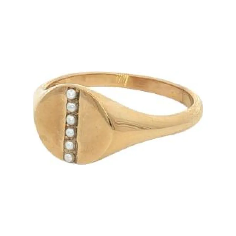 Vertical Tiny 6 Pearls Ring