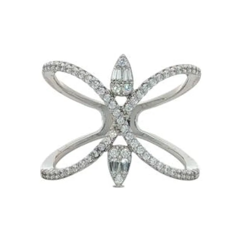 OS Double Pear X Cross  Ring