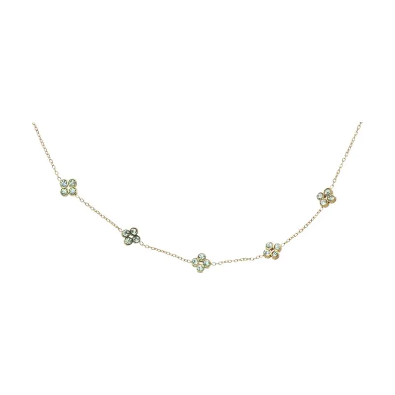 Five Clover Crystal Choker