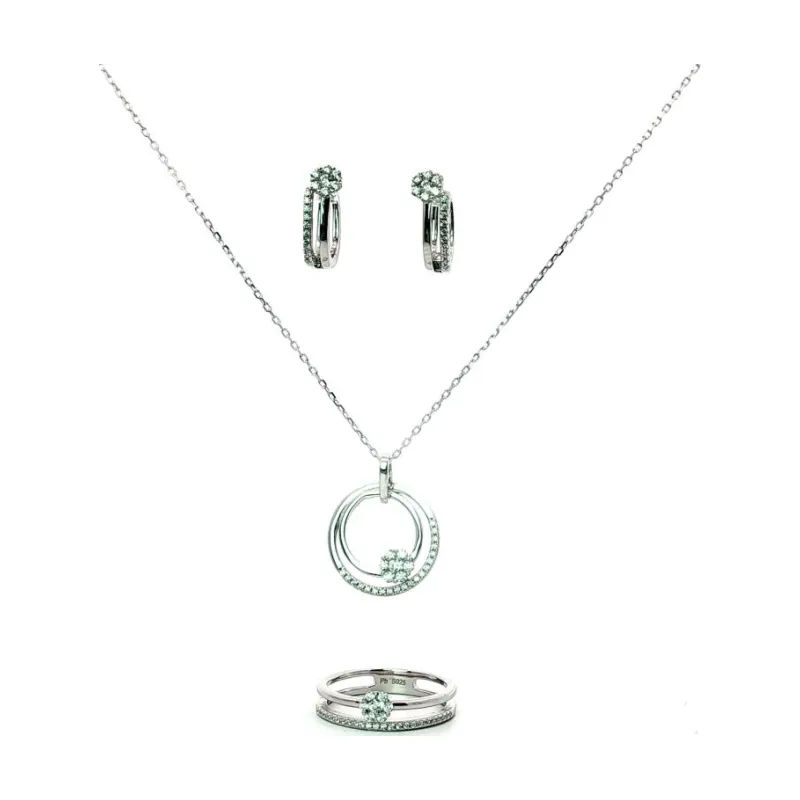 OS Set Lustrous Halo Radiant Circular Pendant