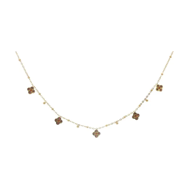 Five Stone Blossom Flower Choker