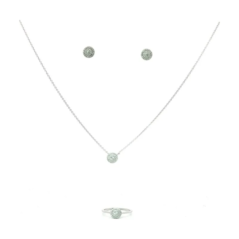OS Set Full Stone Layered Circular Cut Diamond