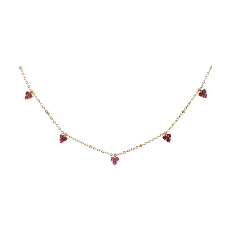 Triangular Ruby 3 Stone Choker