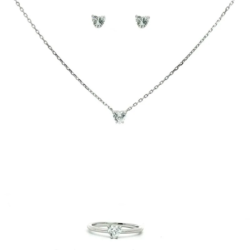 OS Set Small Crystal Big Heart Stone 