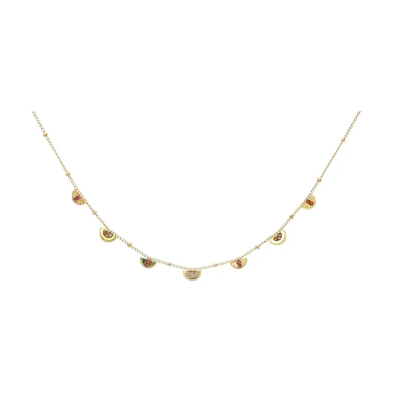 Semi Circles W Alternate Color Stone Choker