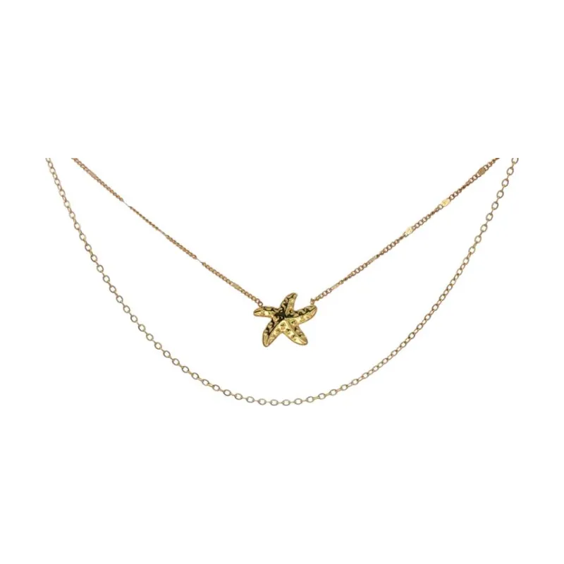 Dual Diff Chains w Dotted Starfish Choker