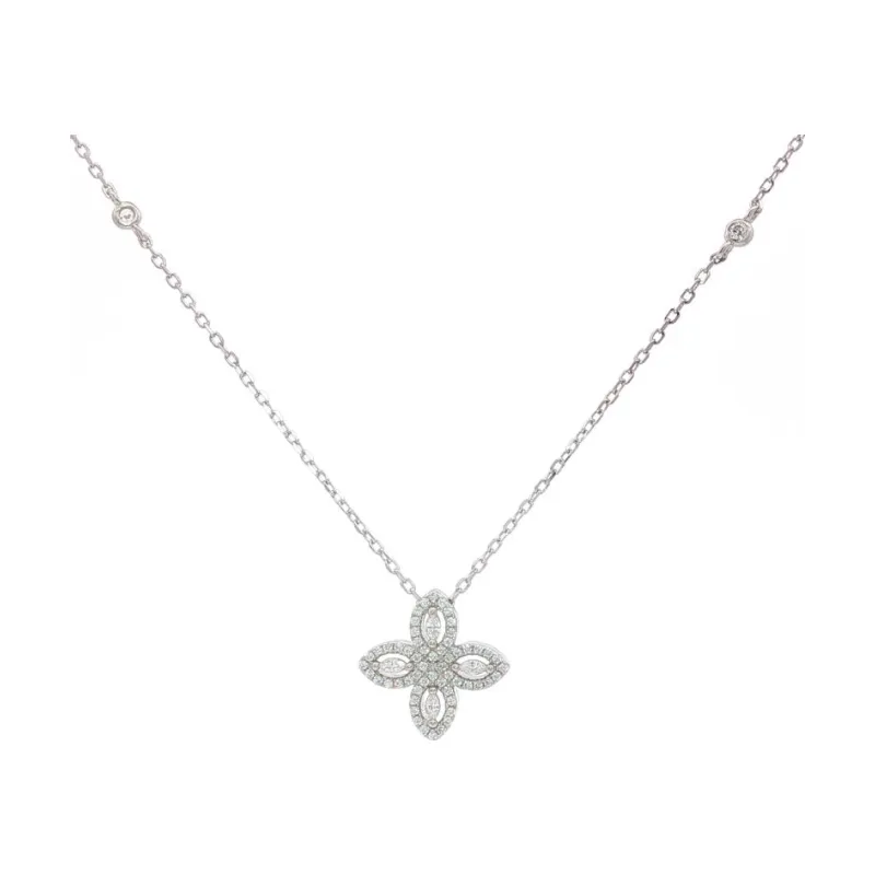 OS 1 Full Stone Flower Necklace 