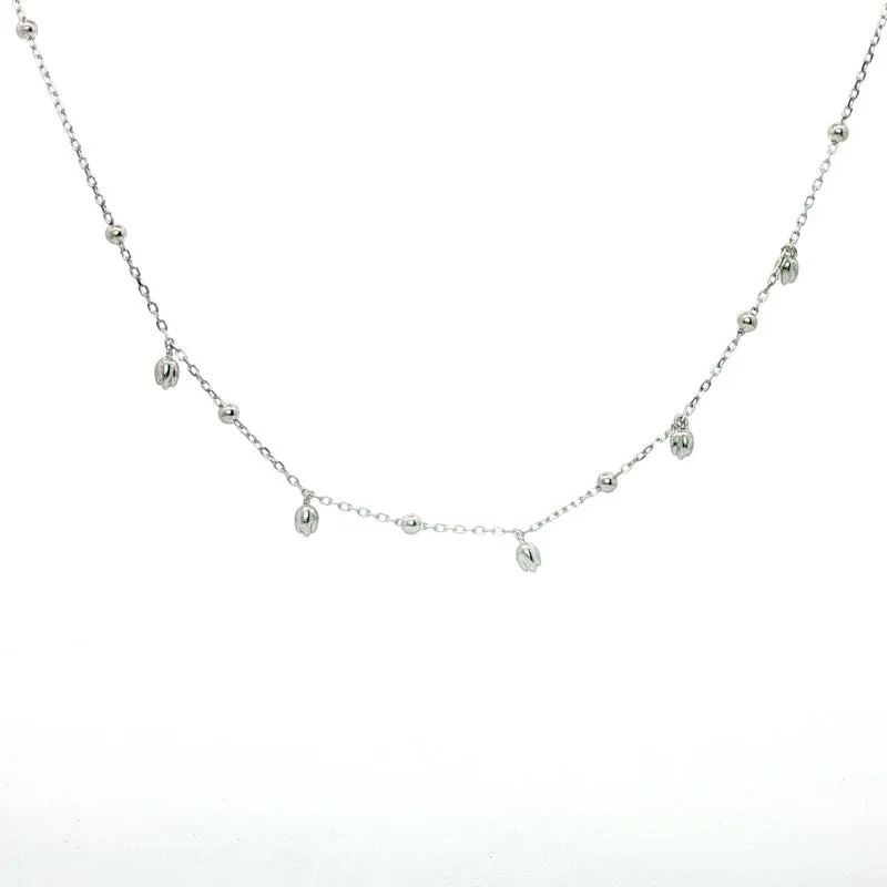 OS - 5 Flowers Buds with Beads Choker 