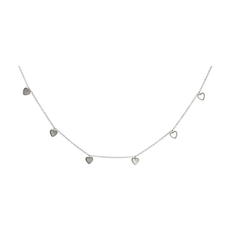 OS - 6 Small Pearl Hearts Choker 