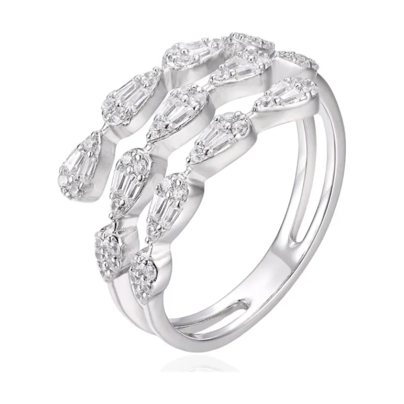 OS Triple Row Pear Connected Ring