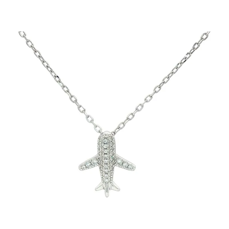 OS Stone Airplane Chain Necklace