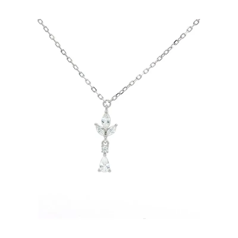 OS Leaf Top water drop stone Necklace 