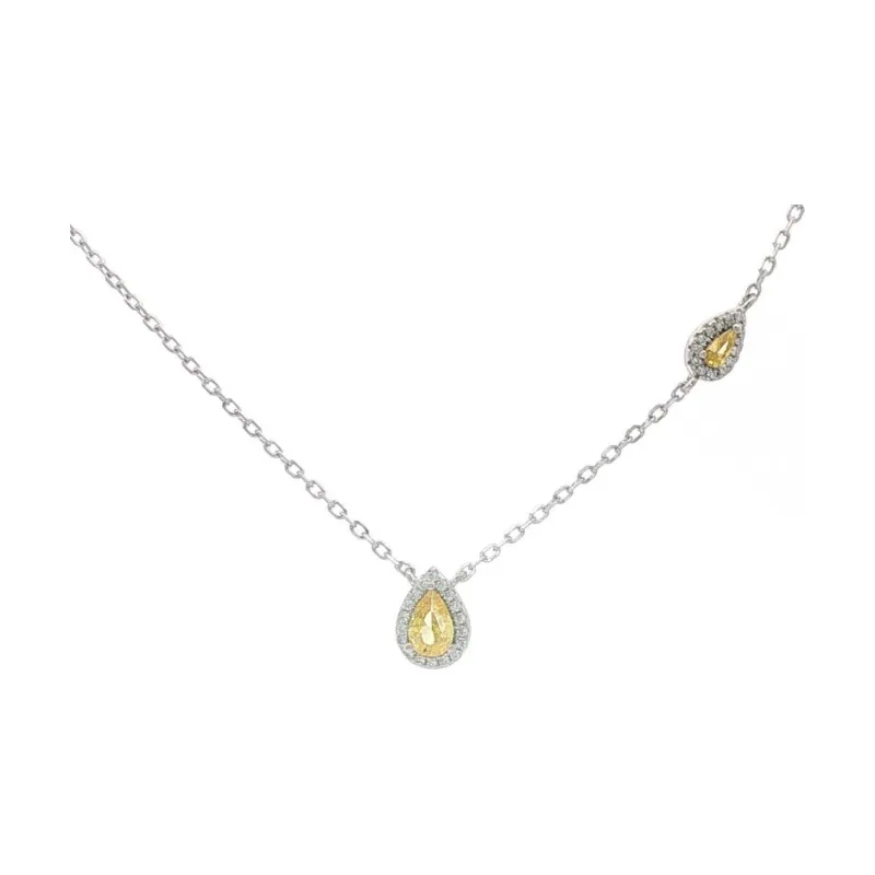 OS 2 teardrop Colored Stone Necklace 