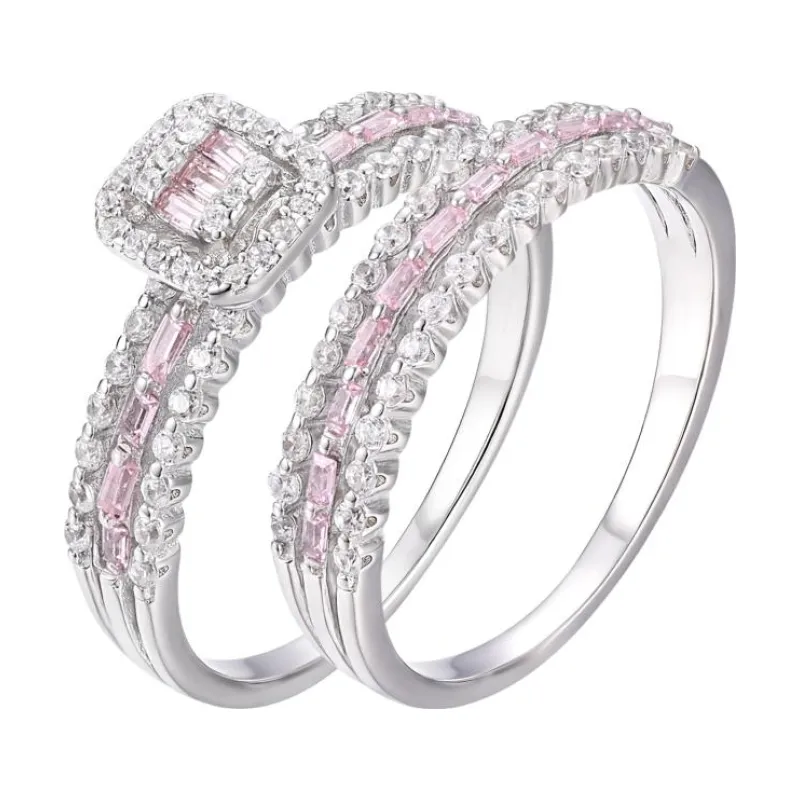 OS 3 Line Square Cut Double Ring