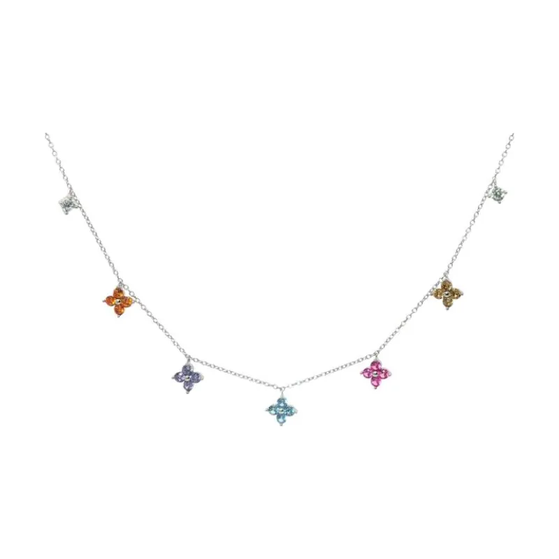 OS - Multi Closured 4 Diamonds 5Flowers choker 