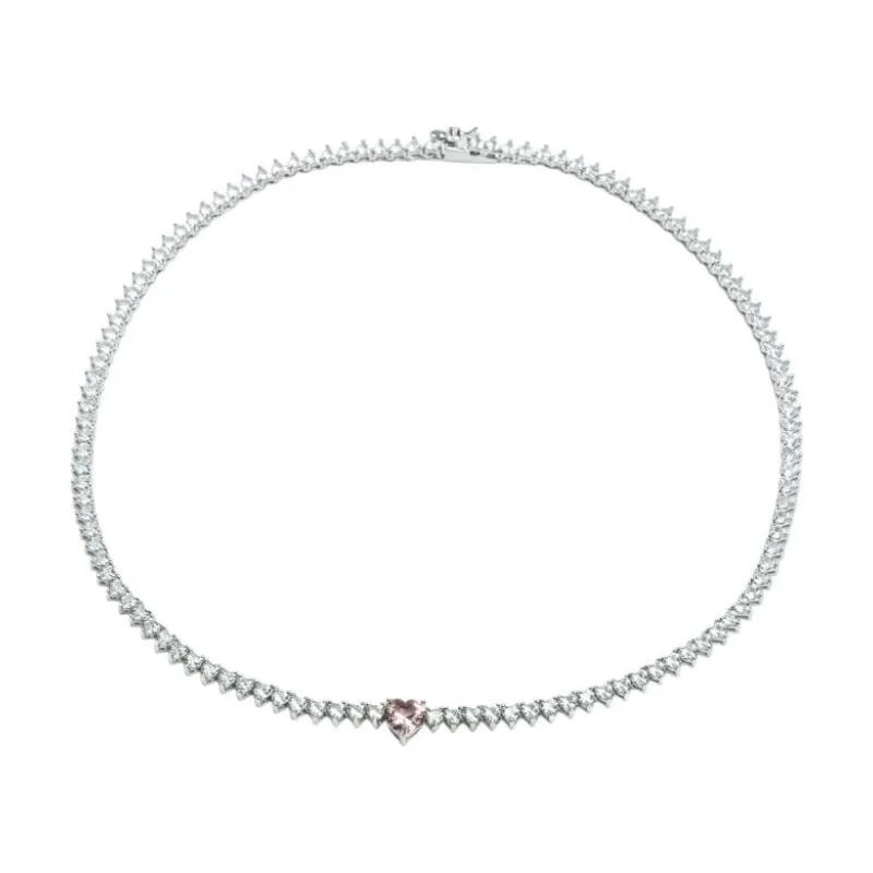 OS Colored Love Heart Chain Necklace
