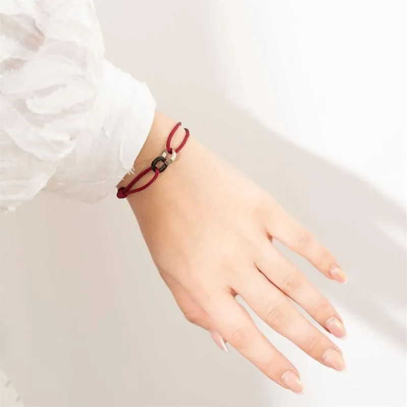 CAR - 2 Love Cord Bracelet (Black & Silver)