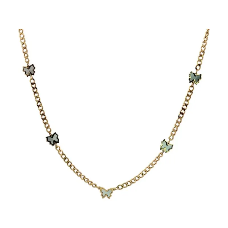 5 Butterflies w Thick Chain Choker