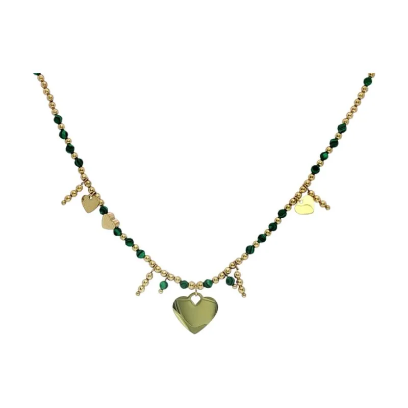 Hearts w Beads Chain Choker
