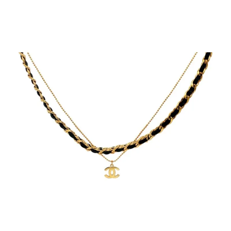 CHAN - Logo w 2 Diff Chains Choker