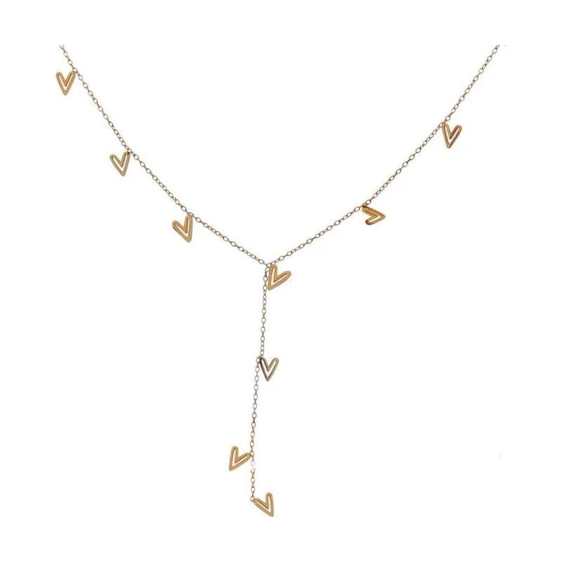 V Shapes Pendant Choker