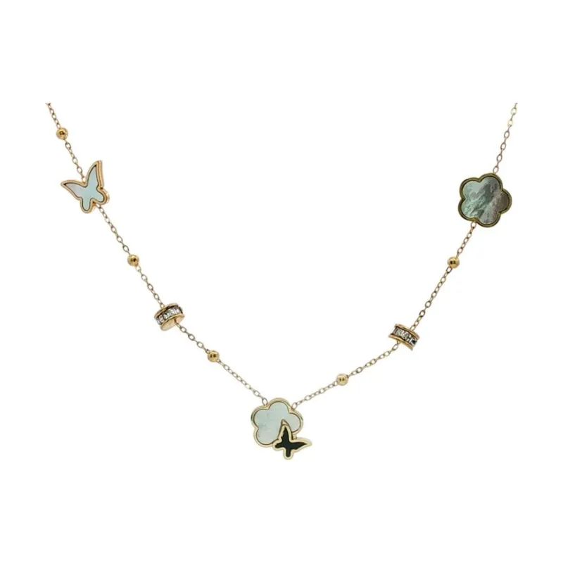 Butterflies Flowers & Tubes Choker