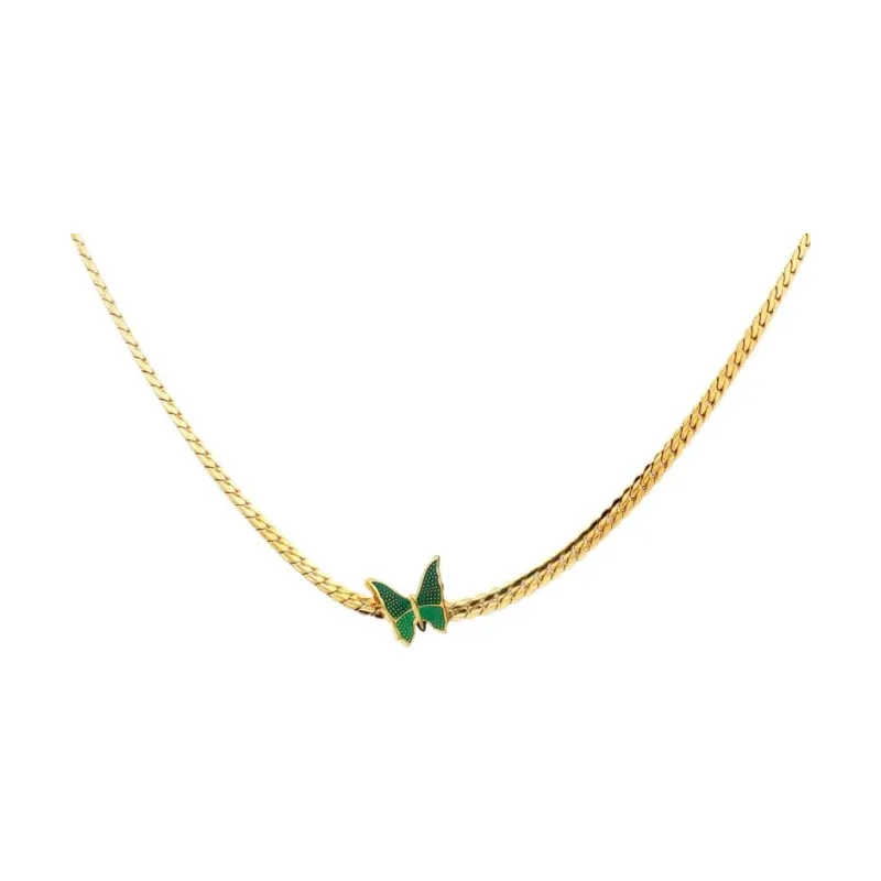 Butterfly w thick Chain Choker
