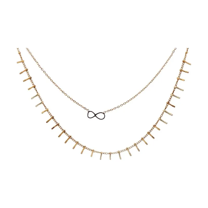 2 Chains w Infinity & Multi Pins Choker