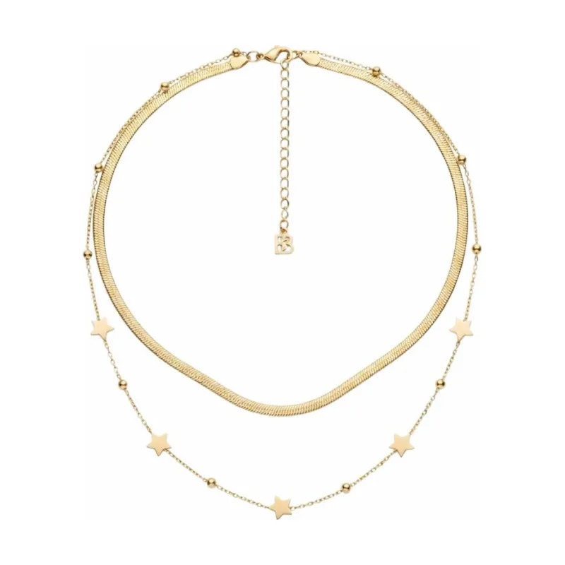 Alt 5 Stars & Beads w 2 Diff Chains Choker