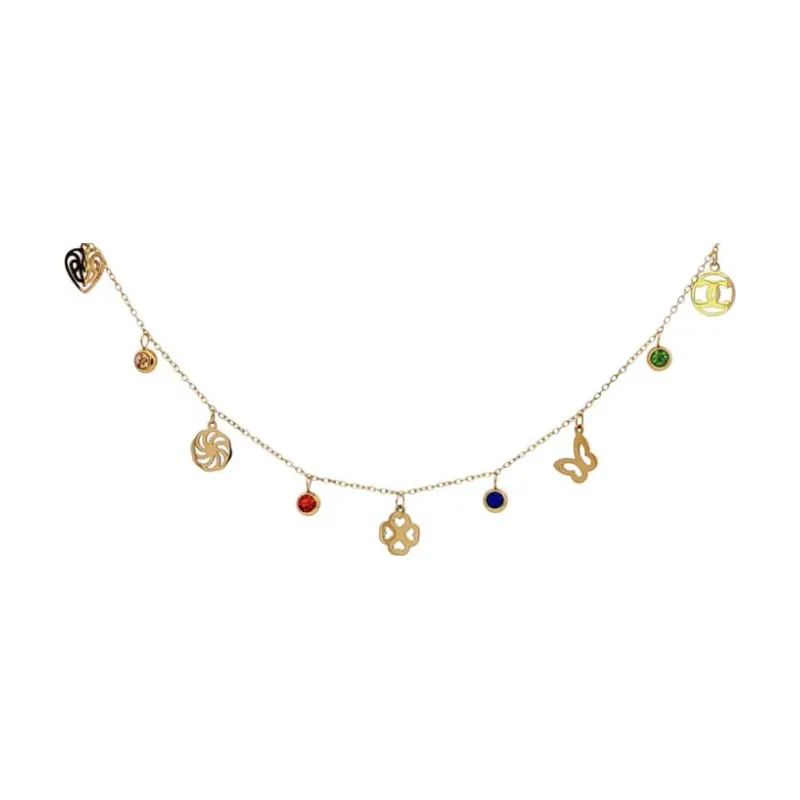 CHAN - Charms w Coloured Studs Choker