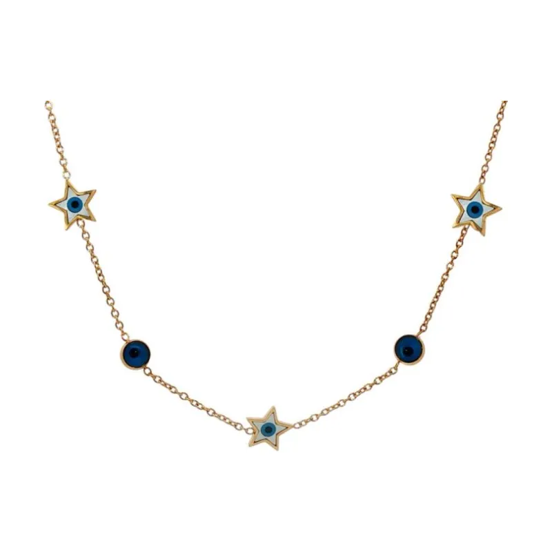 Deep Blue Eye w Stars Choker