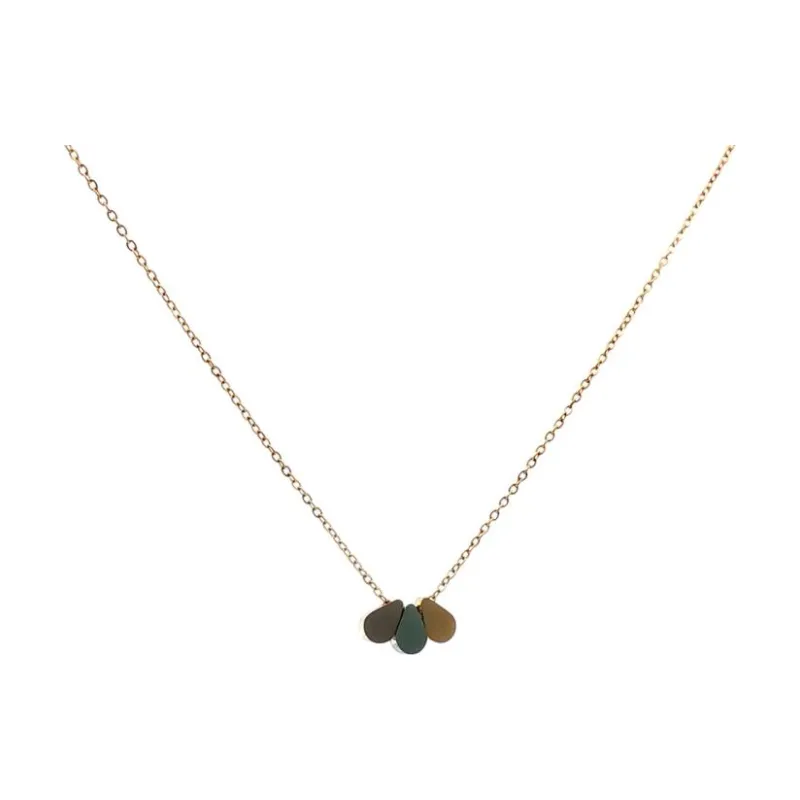 3 Colored Teardrop Necklace