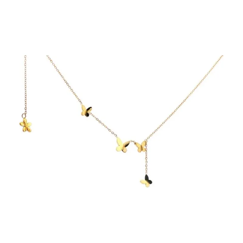 4 Butterflies & Pendant Necklace