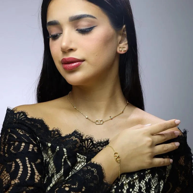 VAL - Stone Necklace VLogo Signature