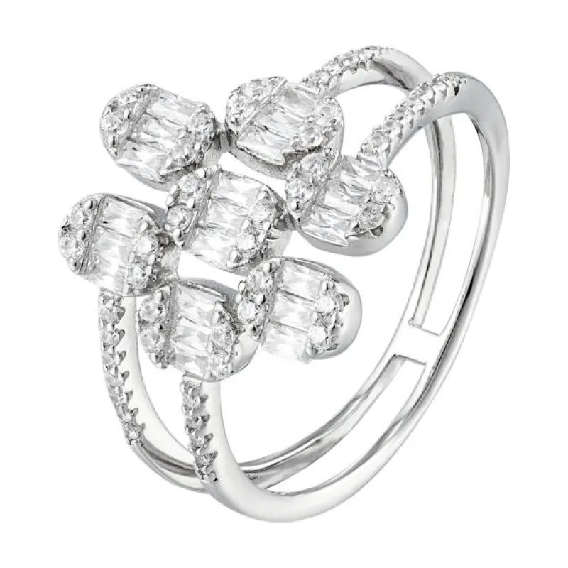 OS Hex Stone Petal Flower Ring