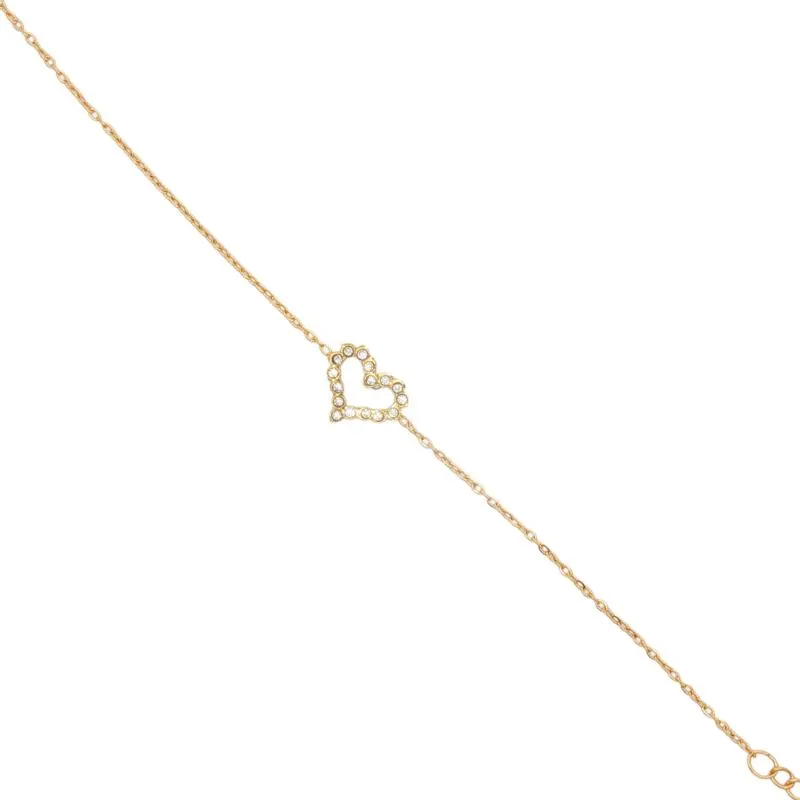 Mini - Heart charm w zircons
