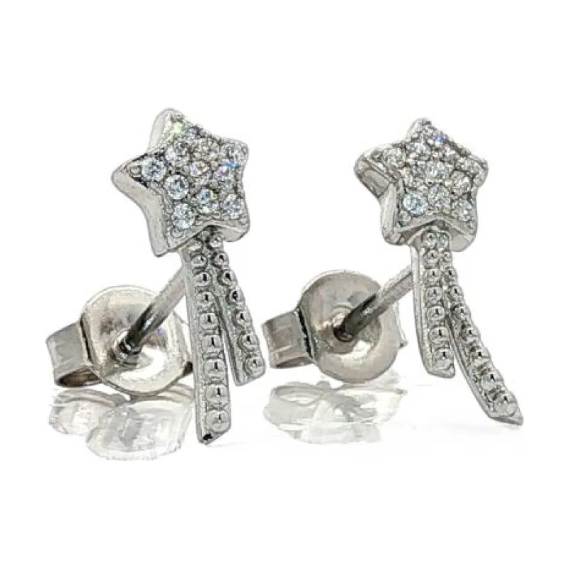 OS Crystal Star Stud Earrings 