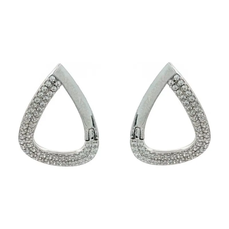 OS Crystals V Shaped Stud Earrings 