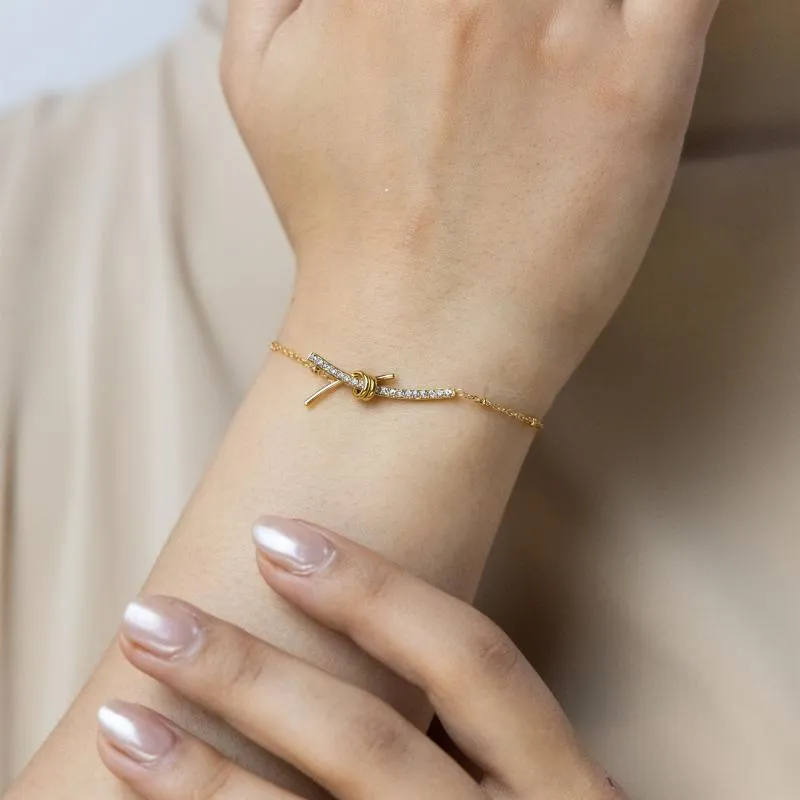 Mini - Stone Bar Knot Bracelet